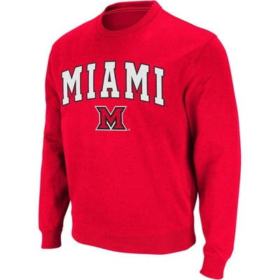 Colosseum Men's Miami University Redhawks Arch Logo Crew Neck Sweatshirt