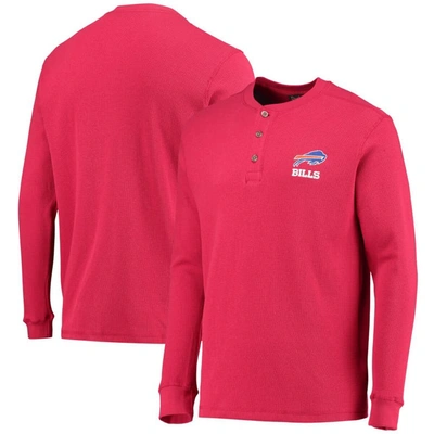 Dunbrooke Red Buffalo Bills Logo Maverick Thermal Henley Long Sleeve T-shirt
