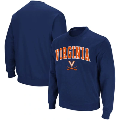 Colosseum Navy Virginia Cavaliers Team Arch & Logo Tackle Twill Pullover Sweatshirt