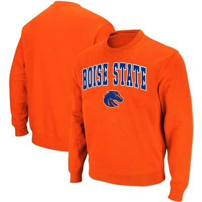 Colosseum Men's  Orange Boise State Broncos Arch & Logo Tackle Twill Pullover Sweatshirt