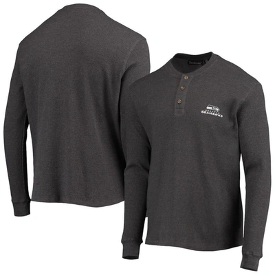 Dunbrooke Heathered Grey Seattle Seahawks Logo Maverick Thermal Henley Long Sleeve T-shirt