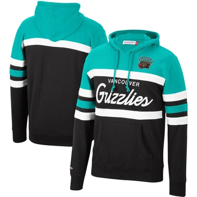 Mitchell & Ness Men's  Turquoise, Black Vancouver Grizzlies Head Coach Pullover Hoodie In Turquoise,black