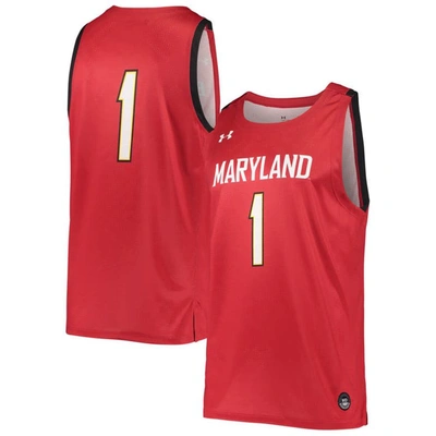 Under Armour #1 Red Maryland Terrapins College Replica Basketball Jersey