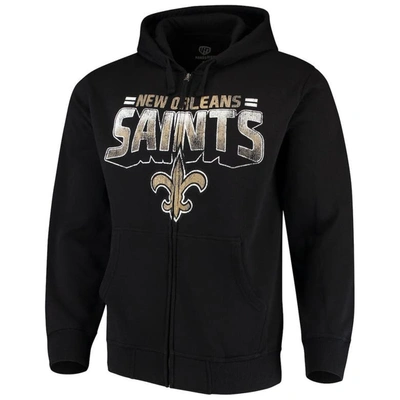 G-iii Sports By Carl Banks Black New Orleans Saints Perfect Season Full-zip Hoodie