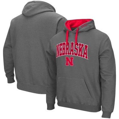 Colosseum Men's Charcoal Nebraska Huskers Big And Tall Arch And Logo 2.0 Pullover Hoodie