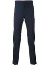 Prada Pleated High Waist Chinos In Blue