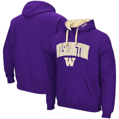 Colosseum Men's  Purple Washington Huskies Big And Tall Arch And Logo 2.0 Pullover Hoodie