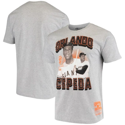 Mitchell & Ness Orlando Cepeda Gray San Francisco Giants Name & Number T-shirt