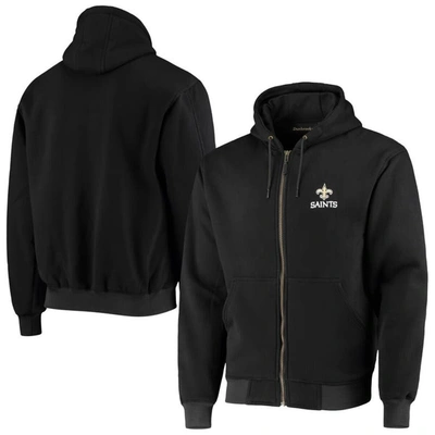 Dunbrooke Black New Orleans Saints Craftsman Thermal-lined Full-zip Hoodie