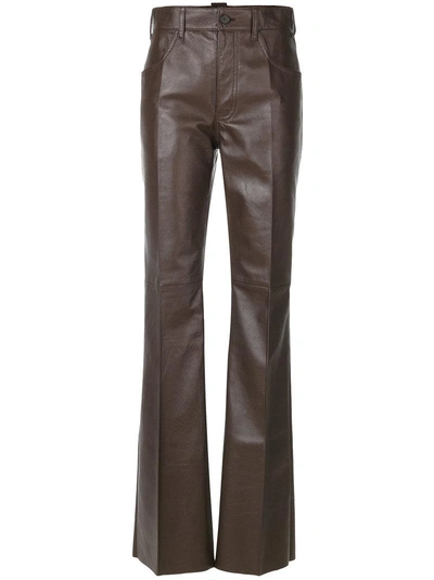 Prada Flared Trousers In Brown