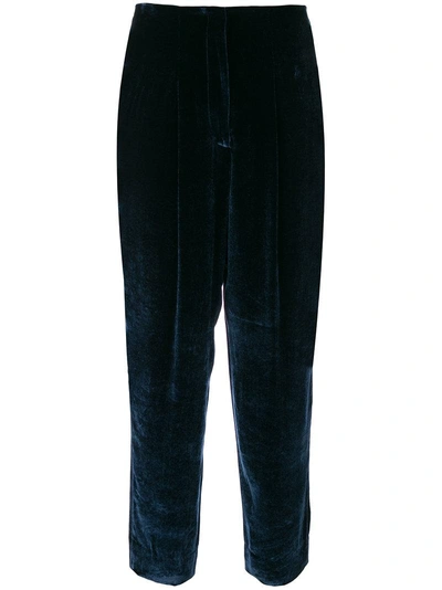 Incotex Tied Tapered Trousers In Blue