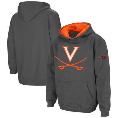 Stadium Athletic Kids' Youth Charcoal Virginia Cavaliers Big Logo Pullover Hoodie