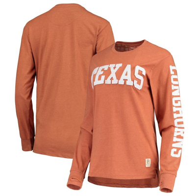 Pressbox Heathered Texas Orange Texas Longhorns Two-hit Canyon Long Sleeve T-shirt