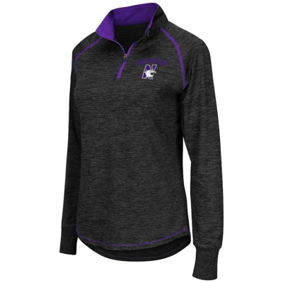 Colosseum Women's Black Northwestern Wildcats Bikram 1/4 Zip Long Sleeve Jacket