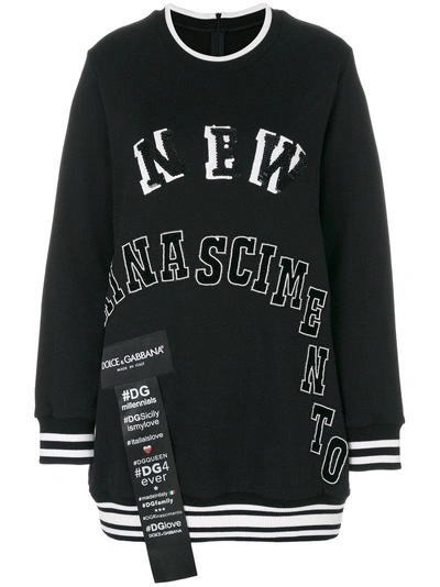 Dolce & Gabbana Patch Appliqué Sweatshirt In Nocolor