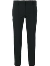 Prada Belted Zip-cuffs Skinny Cropped Gabardine Tech Pants In Black