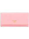 Prada Saffiano Continental Wallet In Pink