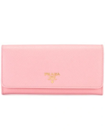 Prada Saffiano Continental Wallet In Pink