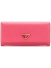 Prada Foldover Continental Wallet - Pink & Purple
