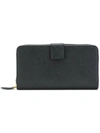 Prada Zip Around Continental Purse - Black