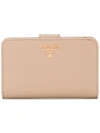 Prada Logo Zip Around Purse - Neutrals