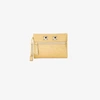 Anya Hindmarch Metallic Gold Leather Circulus Eyes Zip Pouch In Silver