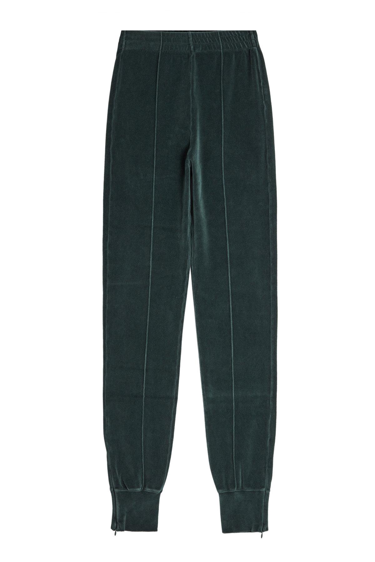 green velvet sweatpants