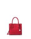 Michael Michael Kors Studio Mercer Medium Leather Messenger In Red/silver