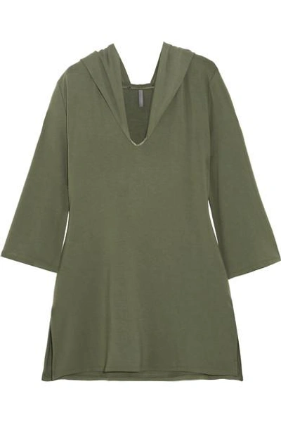 Elle Macpherson Body Chic Hooded French Terry Nightdress In Army Green