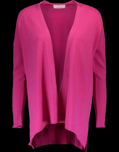 Allude Open Drape Cardigan In Fuschia