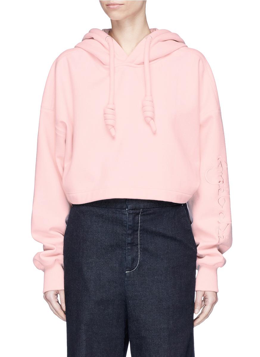 Angel Chen Logo Embroidered Cropped Hoodie | ModeSens