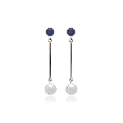 Edge Of Ember Infinity Silver Lapis Earrings