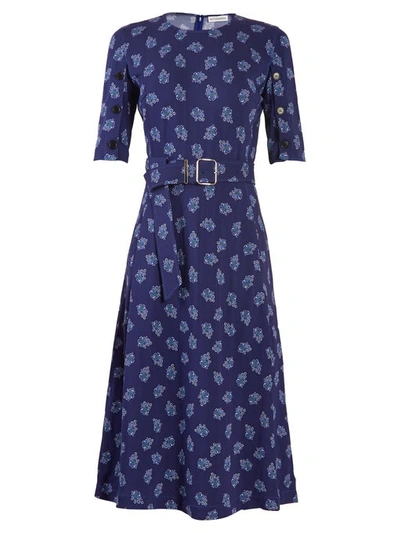 Altuzarra Elena Paisley Print A-line Dress In Ocean Blue