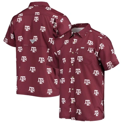 Columbia Men's  Maroon Texas A&m Aggies Super Slack Tide Omni-shade Button-up Shirt