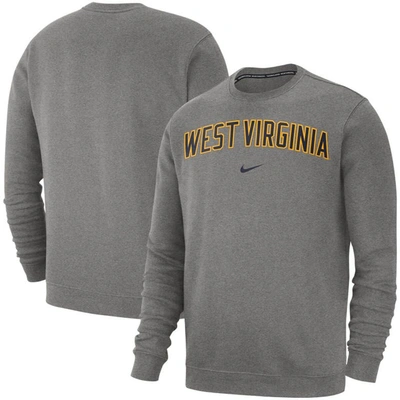 Nike Heathered Gray West Virginia Mountaineers Club Fleece Sweatshirt In Heather Gray