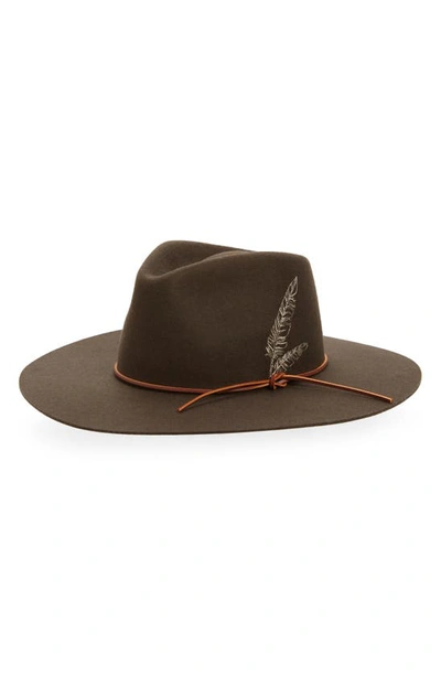 Rag & Bone Kacy Feather Wool Fedora In Pecan