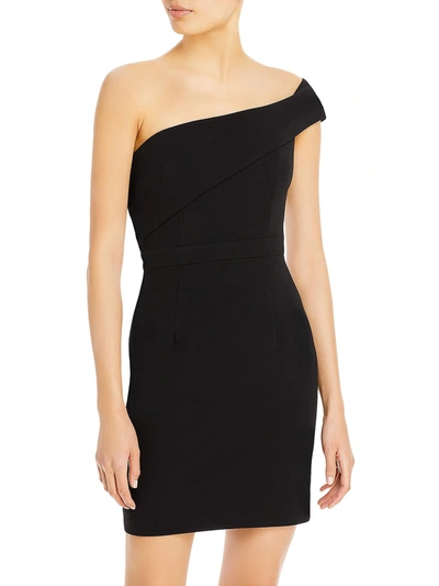 Aqua One Shoulder Scuba Crepe Dress - 100% Exclusive In Black