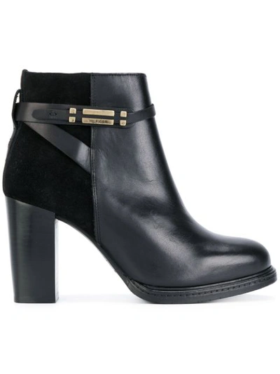 Tommy Hilfiger Leather Ankle Boots In Black