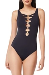 Bleu By Rod Beattie Ring Me Up Plunge Mio One-piece Swimsuit In Black