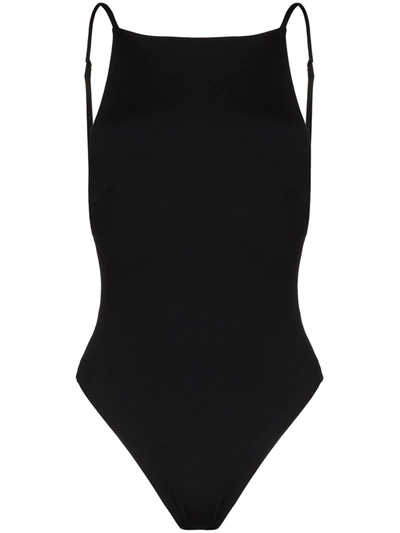 St. Agni X Ziah Square-neck Swimsuit In Black