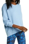 Zella Carey Crew High/low Sweatshirt In Blue Topsail