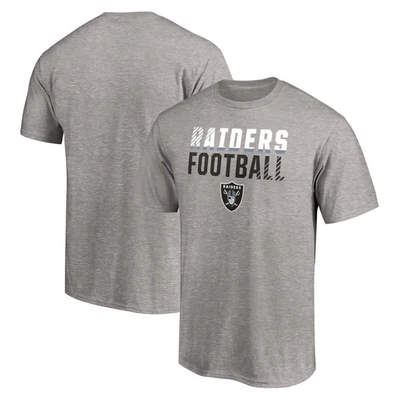 Fanatics Branded Heathered Gray Las Vegas Raiders Fade Out T-shirt In Heather Gray
