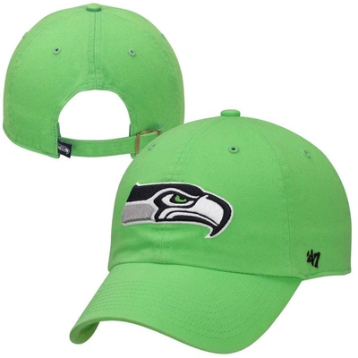 47 Seattle Seahawks ' Brand Clean Up Adjustable Hat In Neon Green