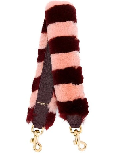 Dolce & Gabbana Fur Bag Charm In Pink