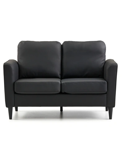Dream Collection Upholstered Curved Arm Loveseat, 52" In Black