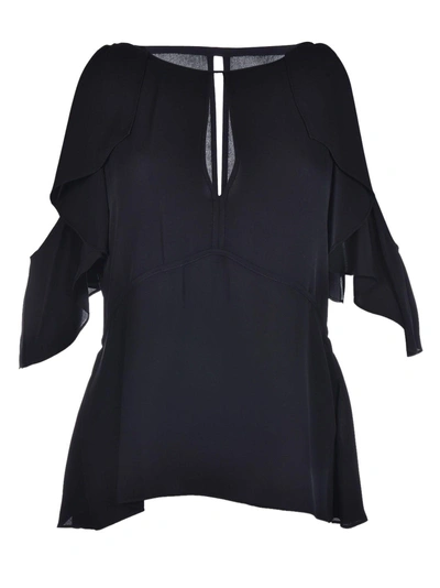 Theory Off-shoulder Blouse In Black