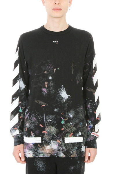 Off-white Galaxy Black Cotton T-shirt | ModeSens