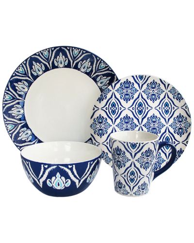 Jay Imports Pirouette Blue/white 16 Pc Dinnerware Set