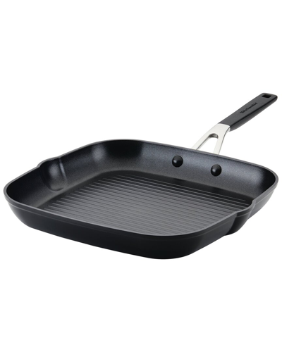 Kitchenaid Hard Anodized 11.25" Square Grill Pan In Black