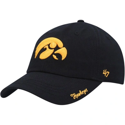47 ' Black Iowa Hawkeyes Miata Clean Up Logo Adjustable Hat